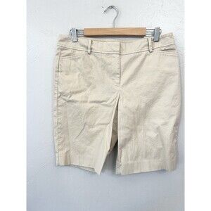 Talbots Women’s Perfect Shorts Beige Flat Front  Size 10 Inseam 10 Khaki Mint